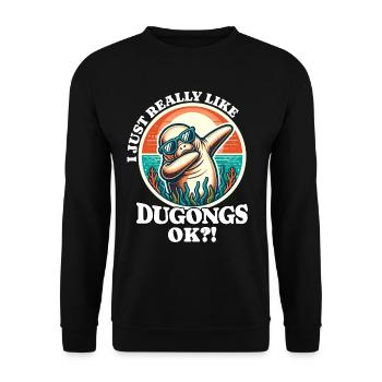 I Love Manatee Saying - Unisex Sweatshirt - black - Front - Alina (178cm) & Michal (187cm)