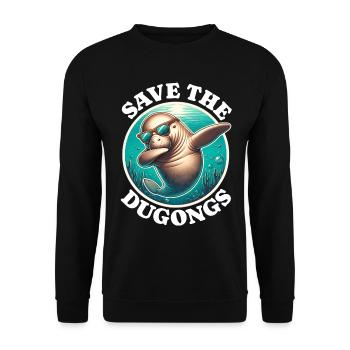 Save Dugong - Unisex Sweatshirt - black - Front - Alina (178cm) & Michal (187cm)