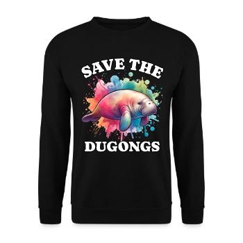 Save Manatee - Unisex Sweatshirt - black - Front - Alina (178cm) & Michal (187cm)
