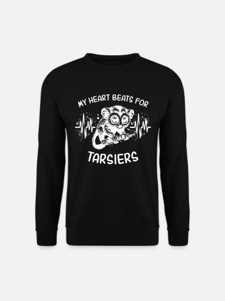 ECG Tarsier Tarsier Cœur Line - Sweat-shirt Unisexe - noir