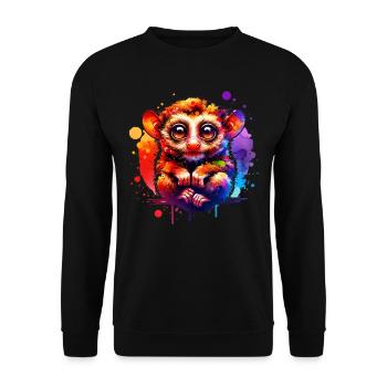Tarsier Koboldmaki - Unisex Pullover - Schwarz - Vorne - Alina (178cm) & Michal (187cm)