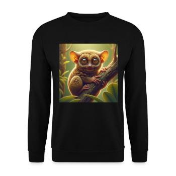 Tarsier Koboldmaki - Unisex Pullover - Schwarz - Vorne - Alina (178cm) & Michal (187cm)