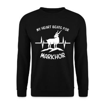 Vis ECG Chèvre Coeur Line - Sweat-shirt Unisexe - noir - Devant - Alina (178cm) & Michal (187cm)