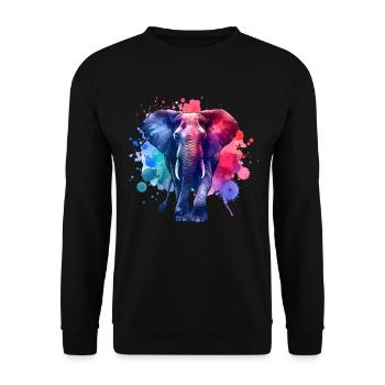 Sumatra Elefant - Unisex Pullover - Schwarz - Vorne - Alina (178cm) & Michal (187cm)