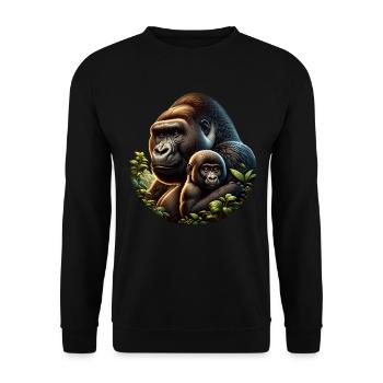 Mountain gorilla - Unisex Sweatshirt - black - Front - Alina (178cm) & Michal (187cm)