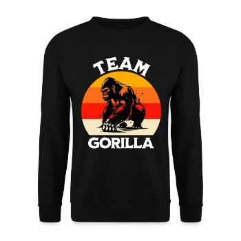 Lustige Berggorilla Sprüche - Unisex Pullover - Schwarz - Vorne - Alina (178cm) & Michal (187cm)