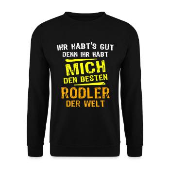 Tobogganer Gift - Unisex Sweatshirt - black - Front - Alina (178cm) & Michal (187cm)