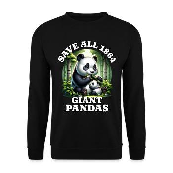 Panda Save Pandabär - Unisex Pullover - Schwarz - Vorne - Alina (178cm) & Michal (187cm)