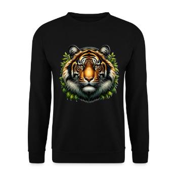 Tigre de Malaisie - Sweat-shirt Unisexe - noir - Devant - Alina (178cm) & Michal (187cm)