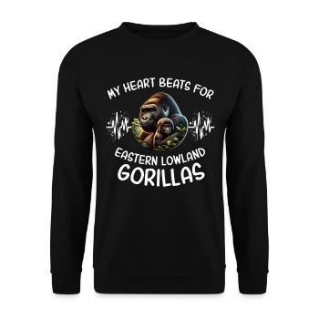 Ligne Gorilla Heart Gris - Sweat-shirt Unisexe - noir - Devant - Alina (178cm) & Michal (187cm)