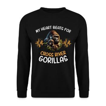 Cross River Gorilla Heart Line - Sweat-shirt Unisexe - noir - Devant - Alina (178cm) & Michal (187cm)