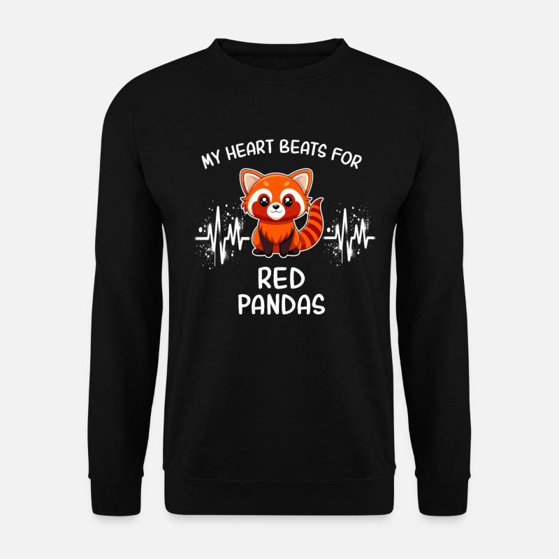 Red Panda Heart Line - Unisex Sweatshirt - black