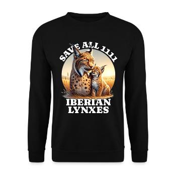 Lynx ibérique de la Sava - Sweat-shirt Unisexe - noir - Devant - Alina (178cm) & Michal (187cm)