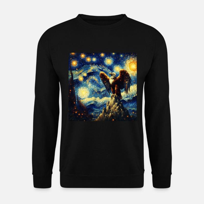Monkey Eagle Starry Night - Unisex Sweatshirt - black