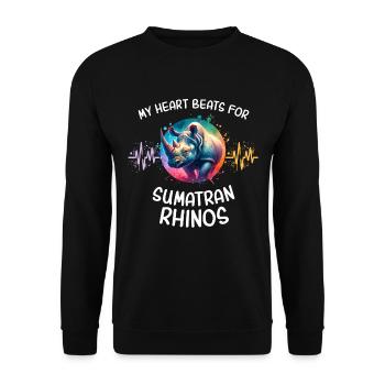 Rhino Rhino Heartline - Sweat-shirt Unisexe - noir - Devant - Alina (178cm) & Michal (187cm)
