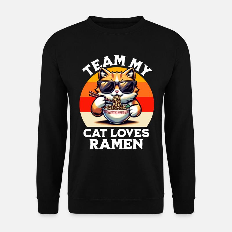 Katze Ramen - Unisex Pullover - Schwarz