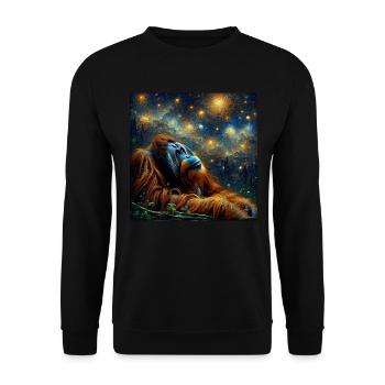 Orang Utan Starry Night Orangutan - Unisex Sweatshirt - black - Front - Alina (178cm) & Michal (187cm)