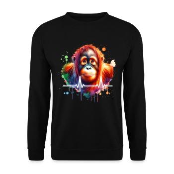 Orangutan ECG - Unisex Sweatshirt - black - Front - Alina (178cm) & Michal (187cm)