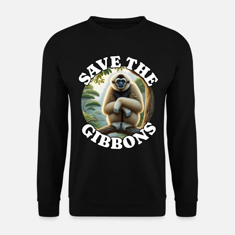 Gibon à crête - Sweat-shirt Unisexe - noir