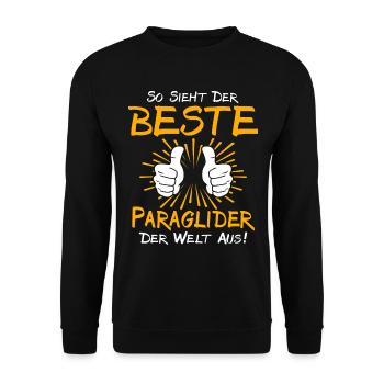 Paraglider Geschenkidee - Unisex Pullover - Schwarz - Vorne - Alina (178cm) & Michal (187cm)