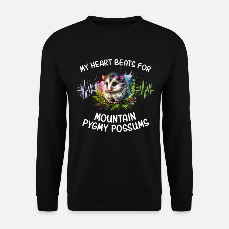 Bergbilchbeutler Herzlinie - Unisex Pullover - Schwarz