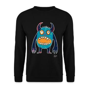 Monstre drôle, simple, joyeux - Sweat-shirt Unisexe - noir - Devant - Alina (178cm) & Michal (187cm)
