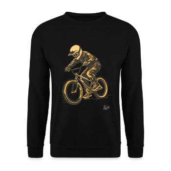 Retro Vintage Old-School BMX - Unisex Pullover - Schwarz - Vorne - Alina (178cm) & Michal (187cm)