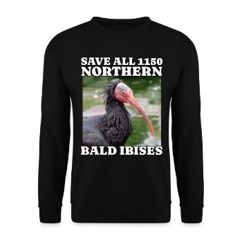 Save Northern Bald Ibis - Unisex Sweatshirt - black - Front - Alina (178cm) & Michal (187cm)