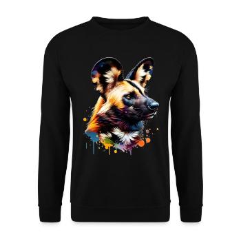 aAfrican wild dog - Unisex Sweatshirt - black - Front - Alina (178cm) & Michal (187cm)