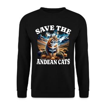 Chat Chat des Andes - Sweat-shirt Unisexe - noir - Devant - Alina (178cm) & Michal (187cm)