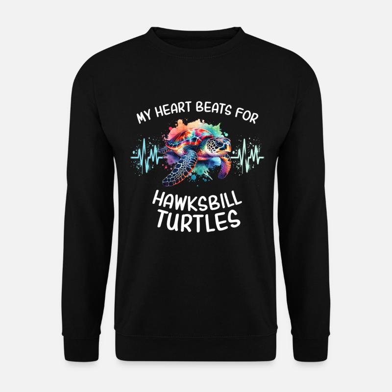 Hawksbill turtle heartline - Unisex Sweatshirt - black