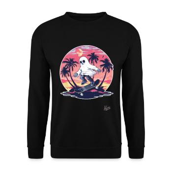Skateboarding V ghosts - Unisex Sweatshirt - black - Front - Alina (178cm) & Michal (187cm)