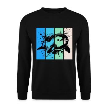 Dauphin lisse du fleuve Yangtze - Sweat-shirt Unisexe - noir - Devant - Alina (178cm) & Michal (187cm)