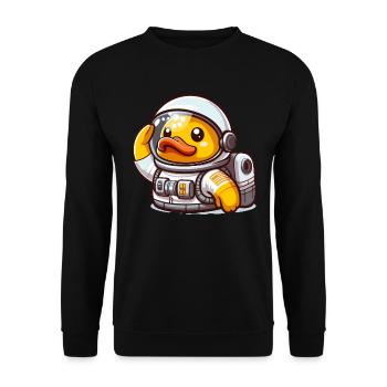Astronaut Duck, Yellow Rubber Duck & Rubber Duck - Unisex Sweatshirt - black - Front - Alina (178cm) & Michal (187cm)