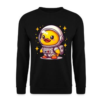 Astronaut Duck, Yellow Rubber Duck & Rubber Duck - Unisex Sweatshirt - black - Front - Alina (178cm) & Michal (187cm)