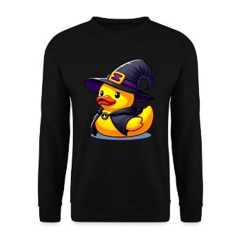 Witch Duck, Yellow Rubber Duck & Rubber Duck - Unisex Sweatshirt - black - Front - Alina (178cm) & Michal (187cm)