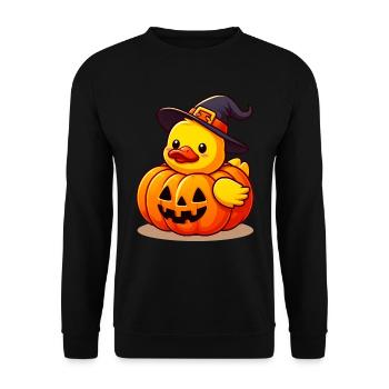 Witch Duck, Yellow Rubber Duck & Rubber Duck - Unisex Sweatshirt - black - Front - Alina (178cm) & Michal (187cm)