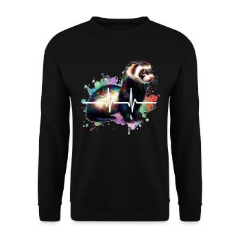 Iltis Schwarzfussiltis ECG - Unisex Sweatshirt - black - Front - Alina (178cm) & Michal (187cm)