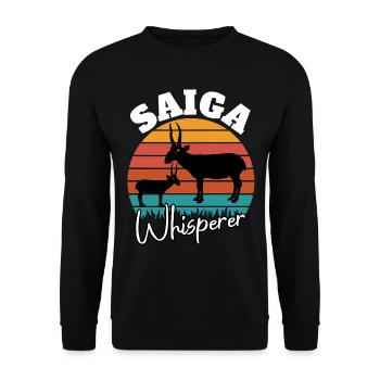 Saiga Antilope Flüsterer - Unisex Pullover - Schwarz - Vorne - Alina (178cm) & Michal (187cm)