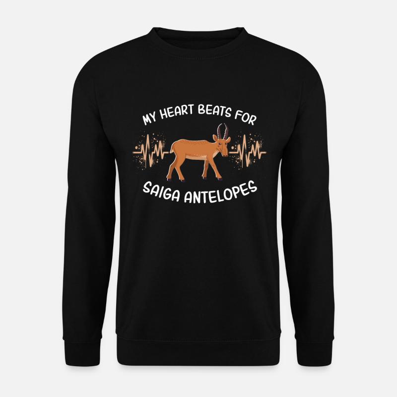ECG Saiga Antelope Heartline - Unisex Sweatshirt - black