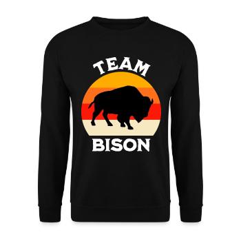 Bison Prairie Bison Dictons - Sweat-shirt Unisexe - noir - Devant - Alina (178cm) & Michal (187cm)