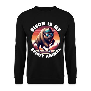 Funny Buffalo Sayings - Unisex Sweatshirt - black - Front - Alina (178cm) & Michal (187cm)