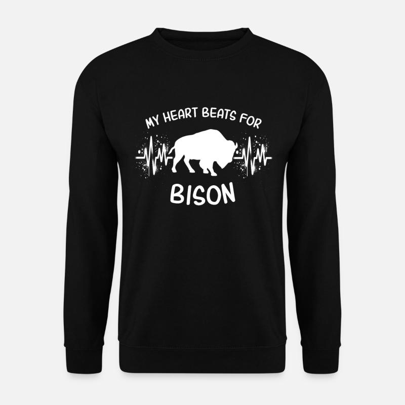 EKG Büffel Herzlinie - Unisex Pullover - Schwarz