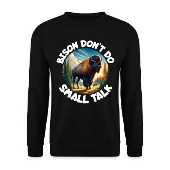 Buffalo Saying - Unisex Sweatshirt - black - Front - Alina (178cm) & Michal (187cm)