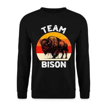 Funny Buffalo Sayings - Unisex Sweatshirt - black - Front - Alina (178cm) & Michal (187cm)