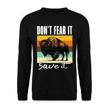 Funny Buffalo Sayings - Unisex Sweatshirt - black - Front - Alina (178cm) & Michal (187cm)