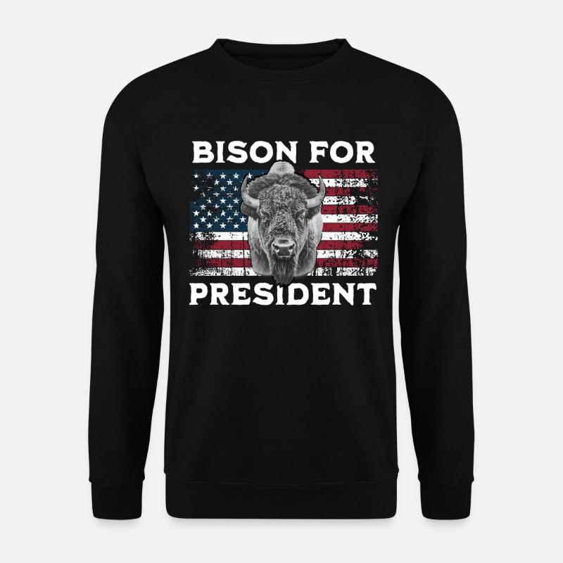 Bison For President - Unisex Sweatshirt - black