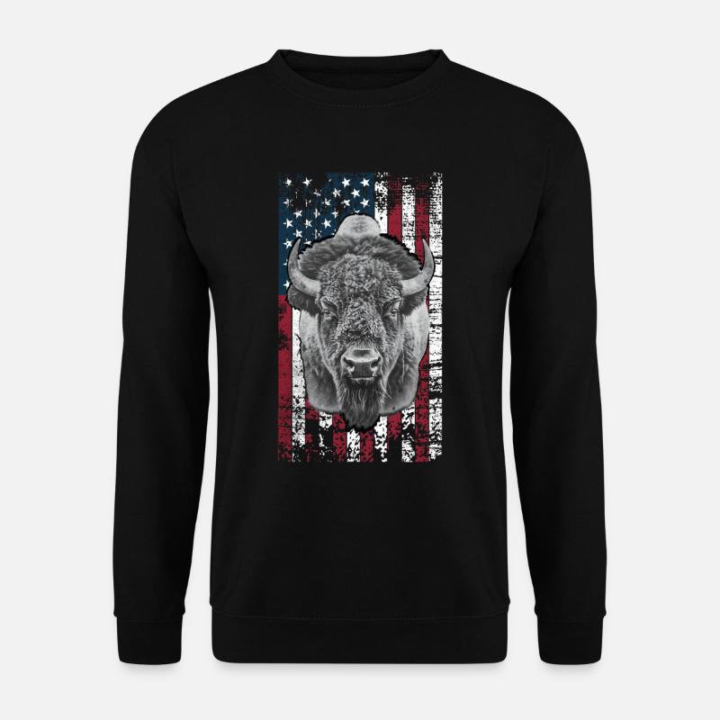 Bison US - Unisex Pullover - Schwarz