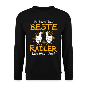 Radler Geschenkidee - Unisex Pullover - Schwarz - Vorne - Alina (178cm) & Michal (187cm)