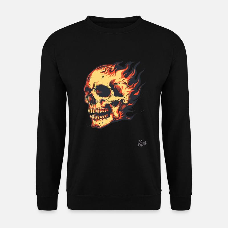 Brennender Totenkopf - Unisex Pullover - Schwarz